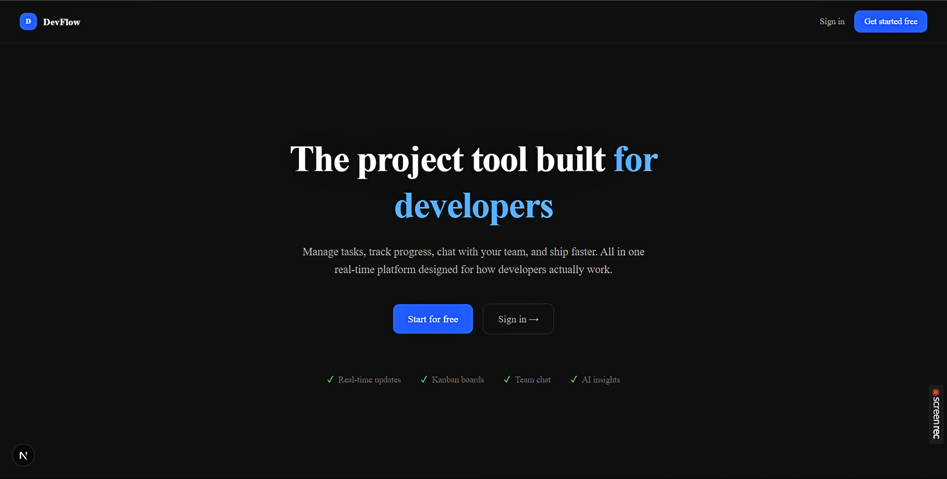 DevFlow project preview